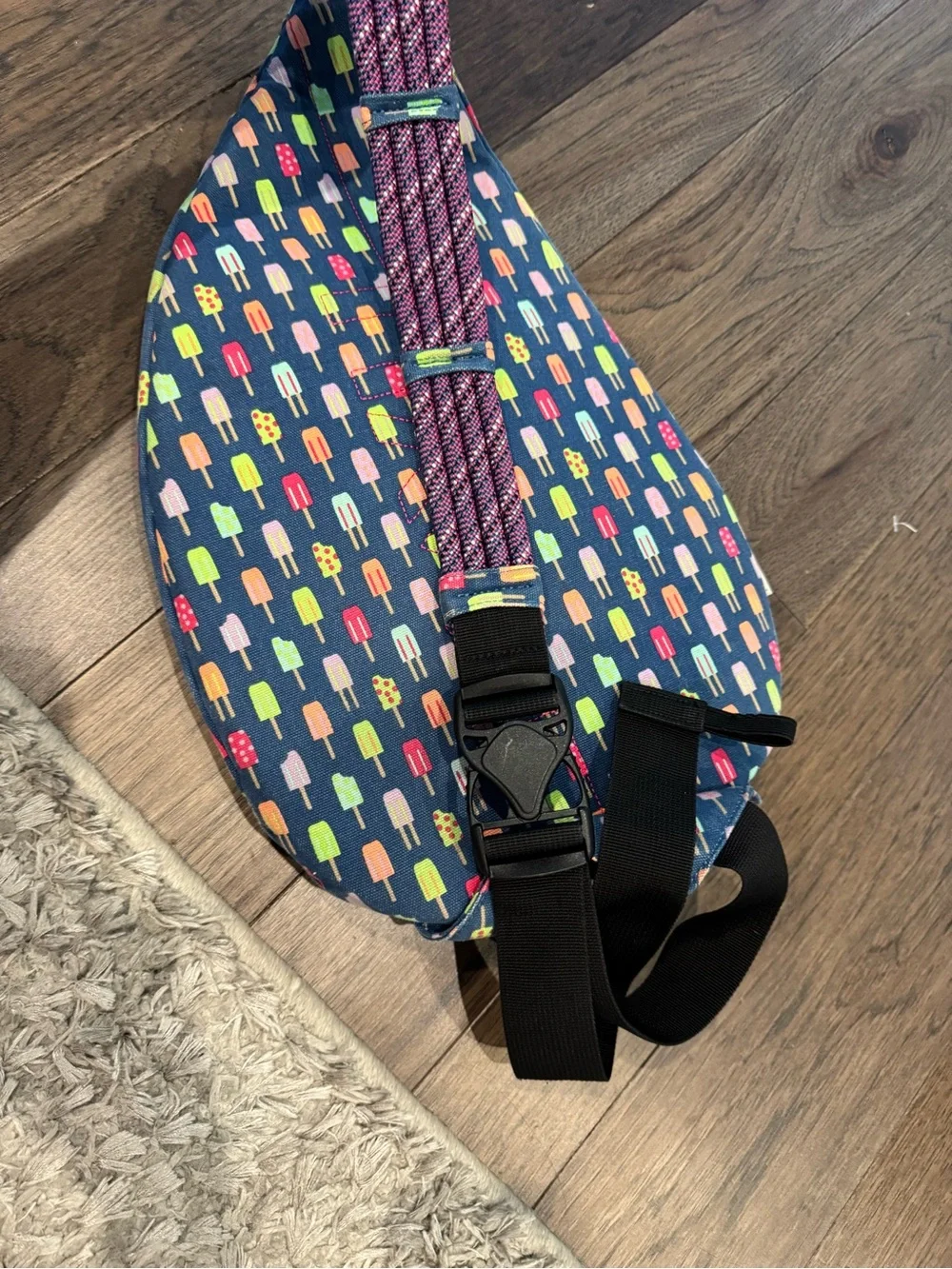 Kavu Navy Popsicle-Print Sling BackPack with Bright Colors